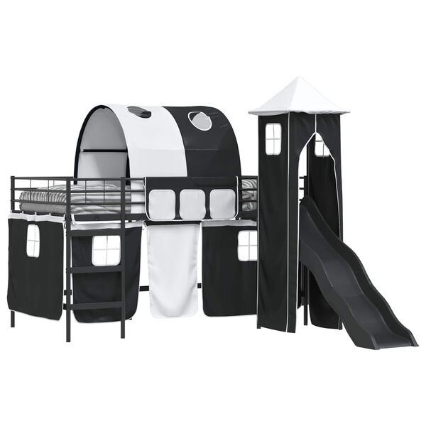 vidaXL Kids'Loft Bed Frame Black 99.5 x 200 cm Metal