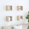 vidaXL Wall Cube Shelves 4 pcs Sonoma Oak 22x15x22 cm