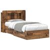 vidaXL Bed Frame with Storage Old Wood 90 x 190 cm Engineered Wood