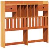 vidaXL Bookcase Bed without Mattress Wax Brown 120x200cm Solid Wood Pine
