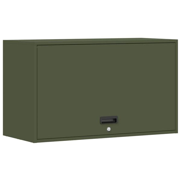 vidaXL Wall Cabinet for Garage with Gas-lift Door Olive green