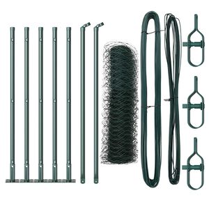 vidaXL Hexagonal Fence with Concrete Base 10 x 0.8 m PVC-Coated Steel