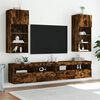 vidaXL TV Cabinets with LED Lights 2 pcs Smoked Oak 40.5x30x90 cm