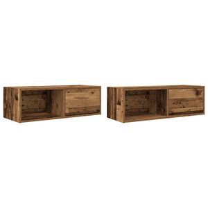 vidaXL TV Cabinets 2 pcs Old Wood 80x31x25,5 cm Engineered Wood