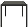 vidaXL Garden Table with Glass Top Black 190x90x75 cm Poly Rattan