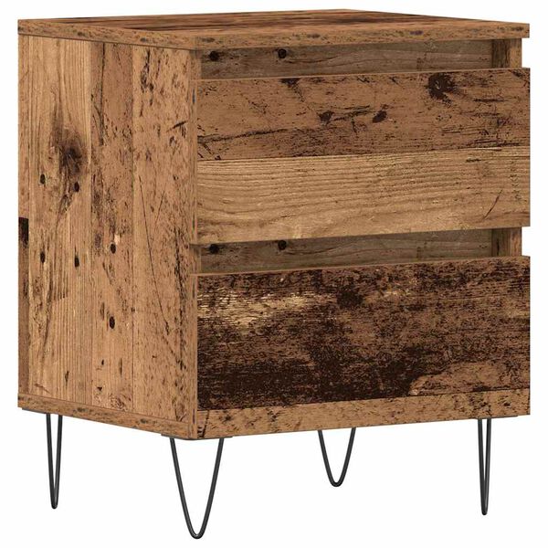 vidaXL Bedside Cabinet Old wood 40 x 35 x 50 cm Engineered wood