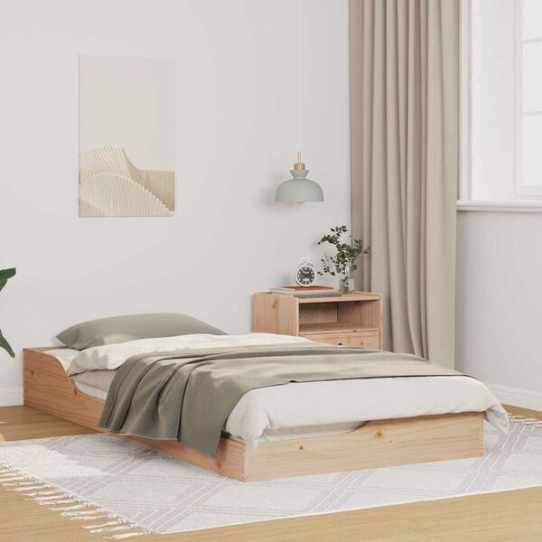 vidaXL Bed Frame Brown 90 x 190 cm Solid Pine Wood