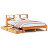 vidaXL Bookcase Bed without Mattress Wax Brown 120x200 cm Solid Wood Pine