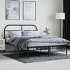 vidaXL Metal Bed Frame without Mattress with Headboard Black 140x190cm