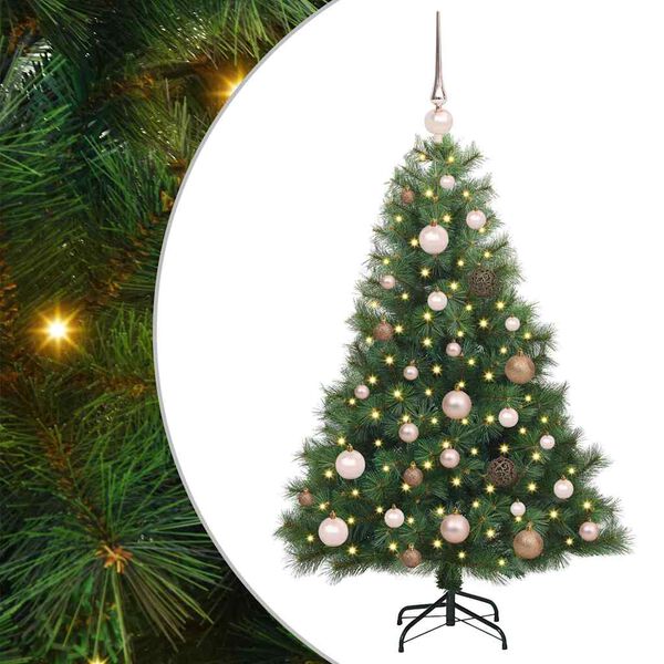 vidaXL Artificial Christmas Tree with 150 LEDs Green 120 cm PE and PVC
