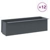 vidaXL Flower Box | Set of 12 | Grey | Polypropylene | 36 cm x 13.5 cm x 9.5 cm