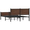 vidaXL Metal Bed Frame without Mattress Brown Oak 137x190 cm