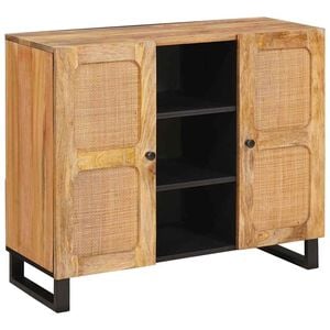vidaXL Highboard with Storage Brown 90 x 33 x 75 cm Solid Mango Wood