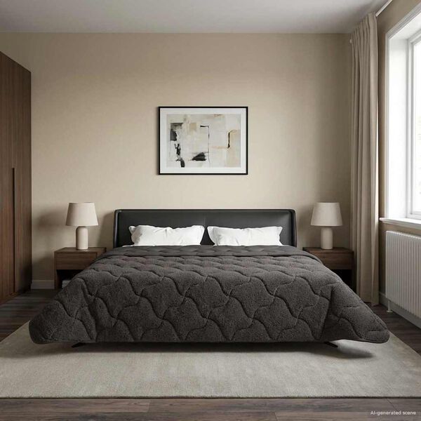 vidaXL Full Year Duvet Quilted Anthracite 220 x 240 cm