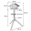 FLAMINGO Bird Table with Stand Mimir 44x30x123 cm Natural