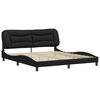 vidaXL Bed Frame without Mattress "Hvar" Black 180x200 cm Super King Faux Leather