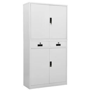 vidaXL Office Cabinet Light Grey 90x40x180 cm Steel