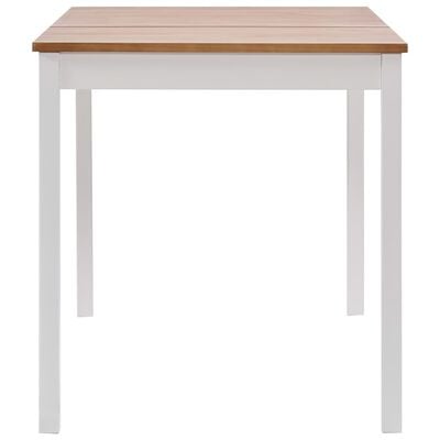 vidaXL Dining Table White and Brown 140x70x73 cm Pinewood