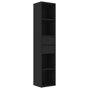 vidaXL Book Cabinet Black 36x30x171 cm Engineered Wood