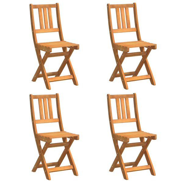 vidaXL Garden Chair Folding 4 pcs Oil Natural 40 x 42 x 85 cm