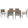 vidaXL Garden Dining Set 7 pcs Grey Poly Rattan