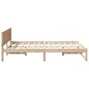 vidaXL Bed Frame with Headboard Natural 135 x 190 cm Solid Pine Wood