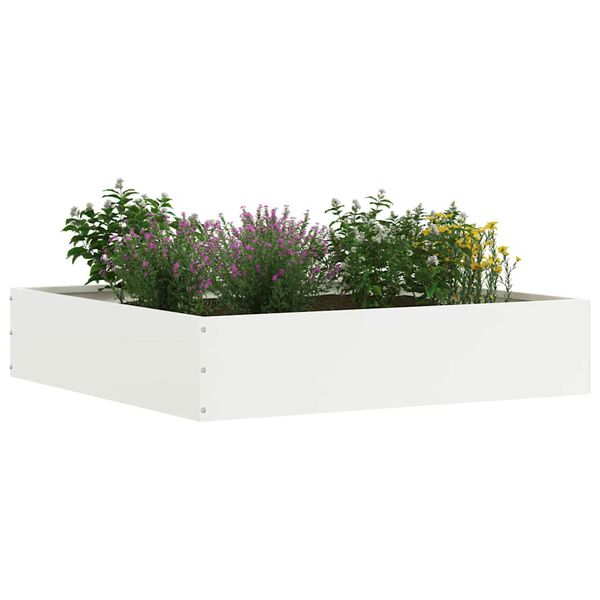 vidaXL Lawn Edging White 60 x 60 x 13 cm Steel