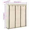 vidaXL Wardrobe with Compartments and Rods Cream 150x45x175 cm Fabric