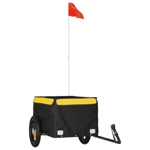 vidaXL Bike Trailer Black and Yellow 30 kg Iron