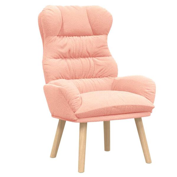 vidaXL Armchair Pink 69 x 74 x 93 cm Sherpa Fabric