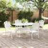 vidaXL Garden Dining Set 5 pcs White Aluminium
