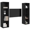 vidaXL TV Cabinet Set 2 pcs Black 37 x 37 x 142.5 cm Engineered Wood