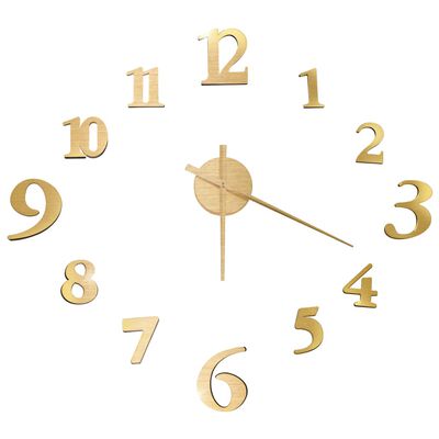 vidaXL 3D Wall Clock Modern Design Gold 100 cm XXL