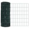 vidaXL Fence with Post Green 0.4 x 10 m Steel and PVC
