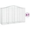 vidaXL Arched Gabion Baskets 7 pcs 200x50x120/140 cm Galvanised Iron