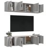 vidaXL 6 Piece TV Cabinet Set Grey Sonoma Engineered Wood