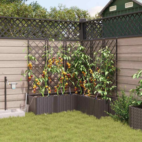 vidaXL Garden Planter 5 pcs Brown Steel