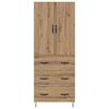 vidaXL Highboard 2 pcs Artisan Oak Engineered Wood and Glass