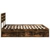 vidaXL Bed Frame Smoked Oak 200 x 200 cm Solid Pine Wood