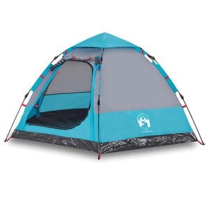 vidaXL Camping Tent Cabin 4-Person Blue Quick Release