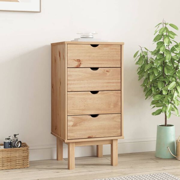 vidaXL Drawer Cabinet OTTA 45x39x90cm Solid Wood Pine