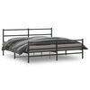 vidaXL Metal Bed Frame without Mattress with Footboard Black 183x213cm