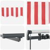 vidaXL Retractable Awning Manual Red and white 350 x 250 cm Fabric