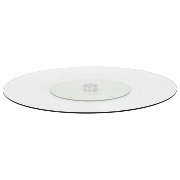 vidaXL Rotating Serving Plate Transparent 60 cm Tempered Glass