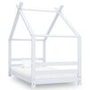 vidaXL Kids Bed Frame White Solid Pine Wood 80x160 cm