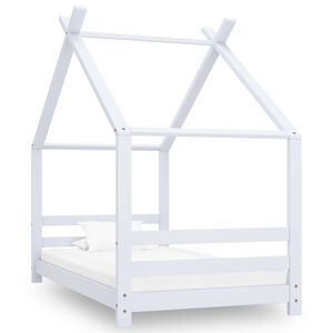 vidaXL Kids Bed Frame White Solid Pine Wood 80x160 cm