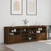 vidaXL Sideboard with LED Lights Brown Oak 202x37x67 cm