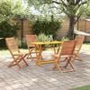 vidaXL Garden Dining Set with Cushion 5 pcs Brown Solid acacia wood
