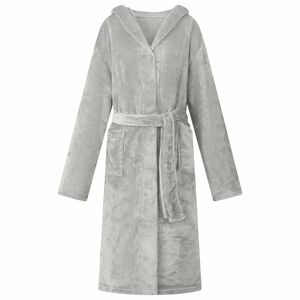 vidaXL Bathrobe Hoodie Grey XL Flannel
