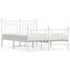 vidaXL Metal Bed Frame without Mattress with Footboard White 140x200cm